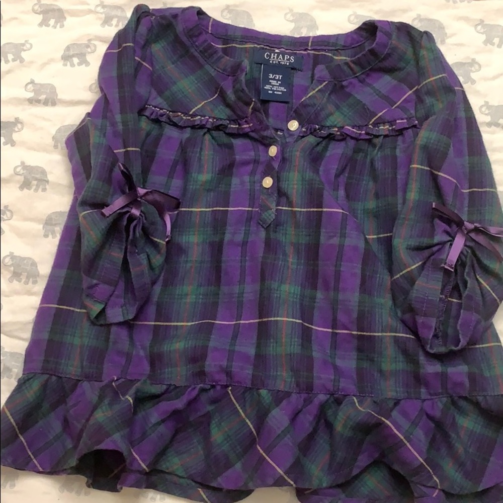 Champs purple plaid shirt sz 3t